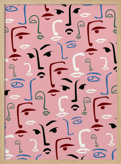 Monochrome Faces - Stretched Canvas, Poster or Fine Art Print I Heart Wall Art