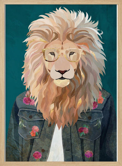 Golden fashion lion 2 - Stretched Canvas, Poster or Fine Art Print I Heart Wall Art