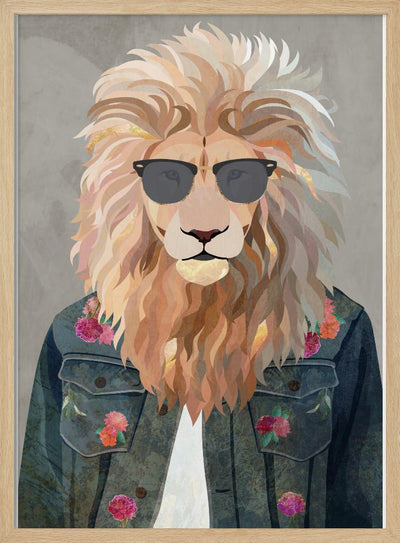 Golden fashion lion 4 - Stretched Canvas, Poster or Fine Art Print I Heart Wall Art