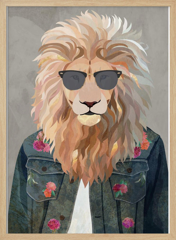 Golden fashion lion 4 - Stretched Canvas, Poster or Fine Art Print I Heart Wall Art