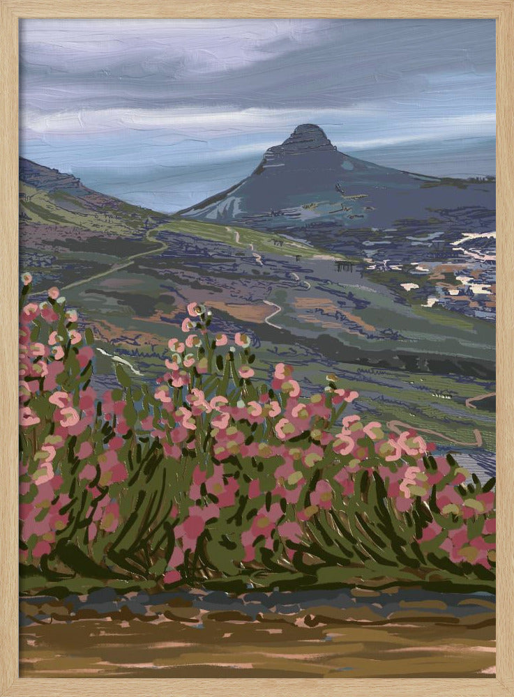 Petals and Peaks, Cape Town, South Africa, 2024 - Stretched Canvas, Poster or Fine Art Print I Heart Wall Art