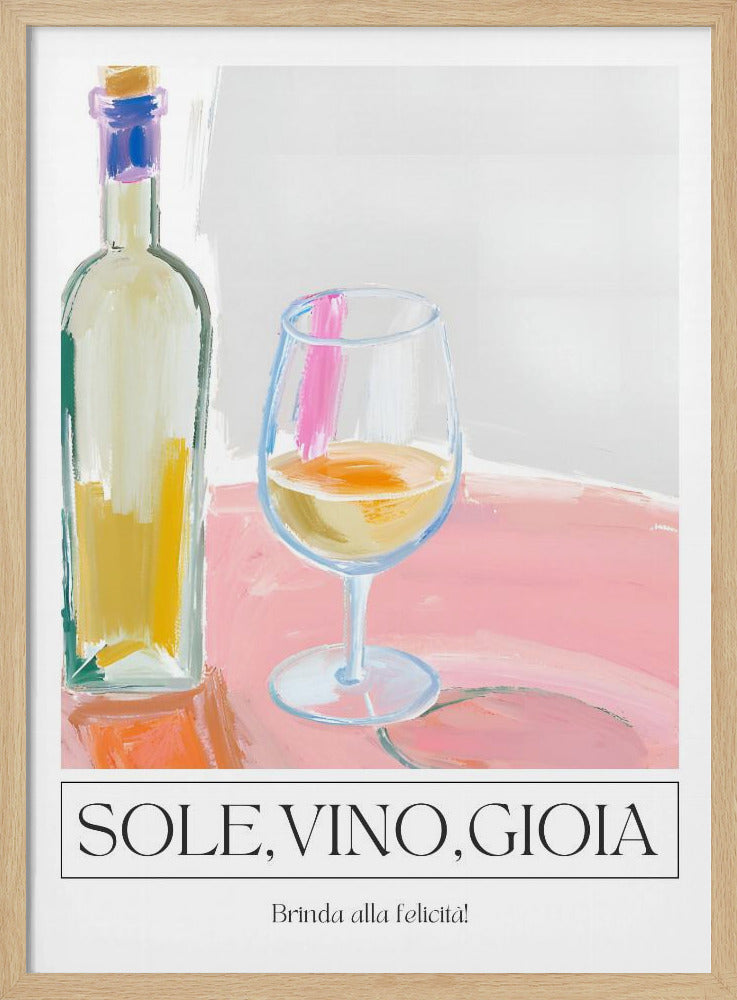 Sole, vino, gioia - Stretched Canvas, Poster or Fine Art Print I Heart Wall Art