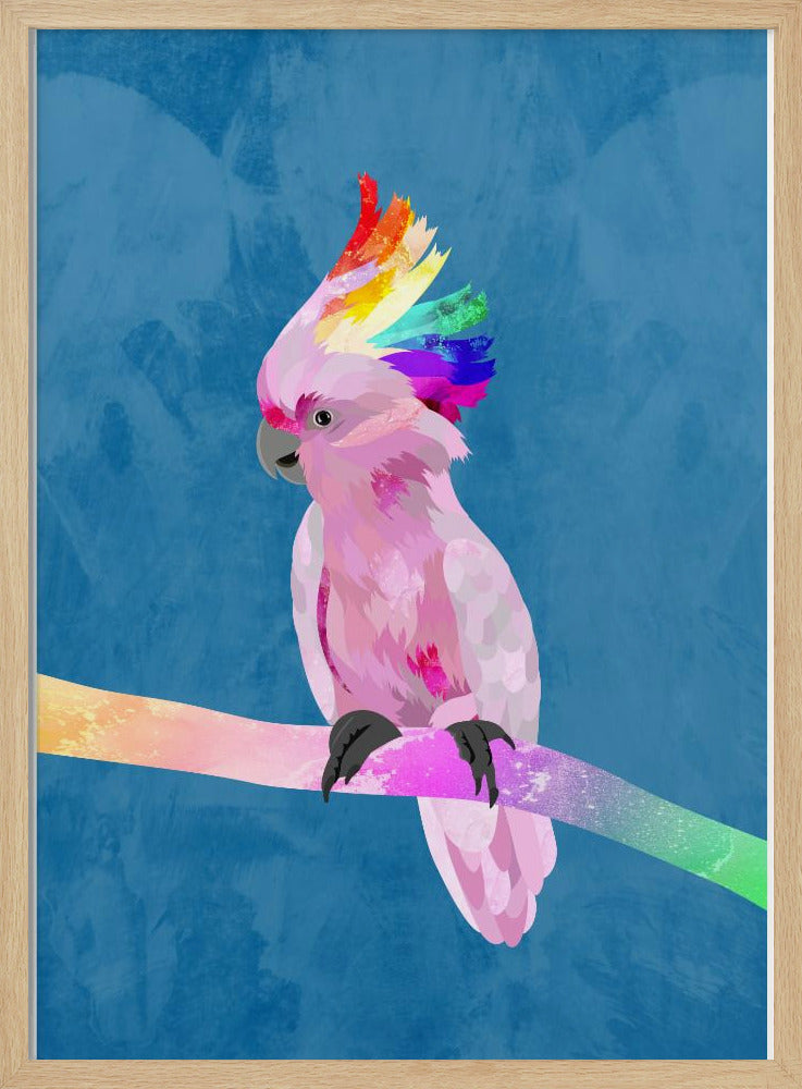 Rainbow Cockatoo Blue - Stretched Canvas, Poster or Fine Art Print I Heart Wall Art