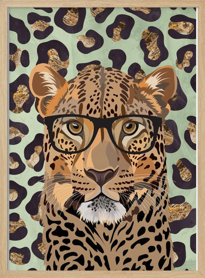 Leopard Print Leopard Green - Stretched Canvas, Poster or Fine Art Print I Heart Wall Art