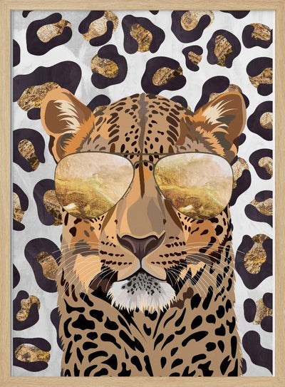 Leopard Print Leopard Grey - Stretched Canvas, Poster or Fine Art Print I Heart Wall Art