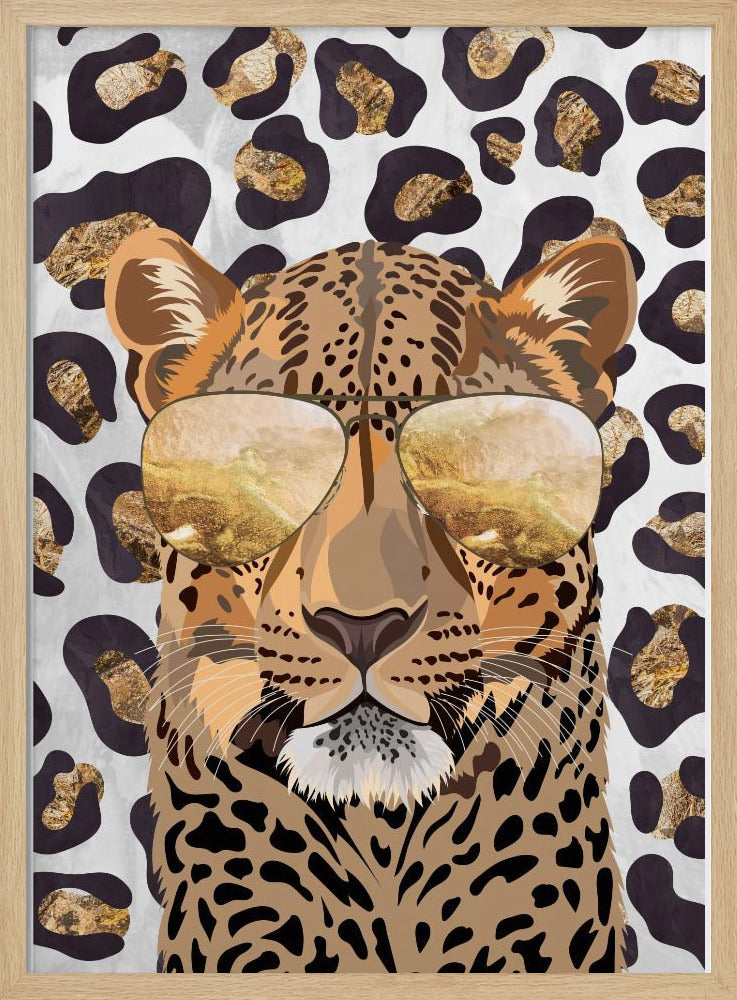 Leopard Print Leopard Grey - Stretched Canvas, Poster or Fine Art Print I Heart Wall Art