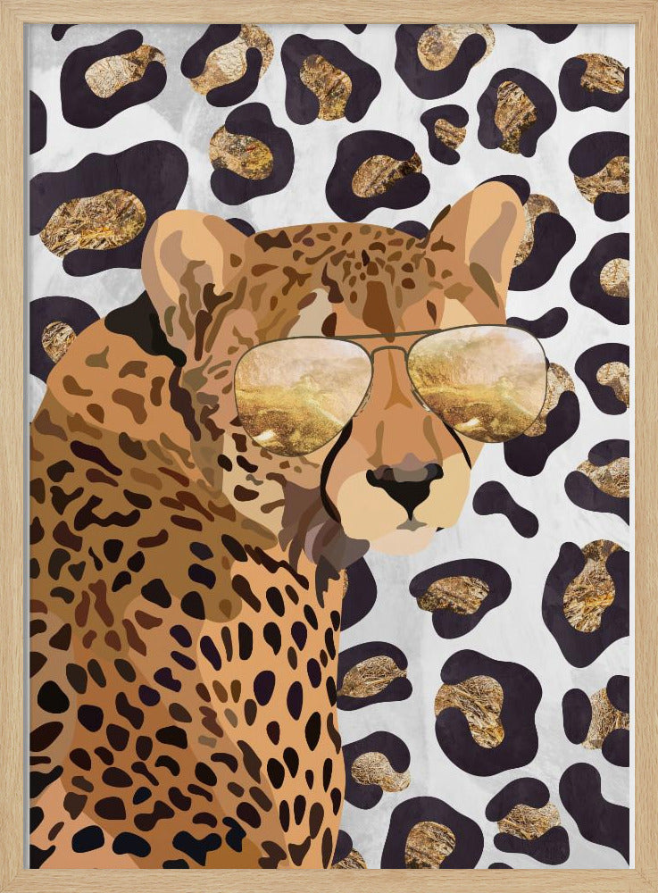 Leopard Print Cheetah Grey - Stretched Canvas, Poster or Fine Art Print I Heart Wall Art