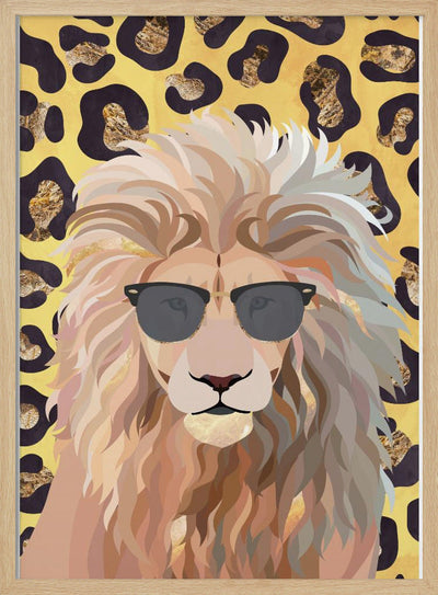 Leopard Print Lion Yellow - Stretched Canvas, Poster or Fine Art Print I Heart Wall Art