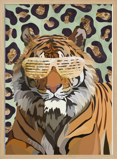 Leopard Print Tiger Green - Stretched Canvas, Poster or Fine Art Print I Heart Wall Art