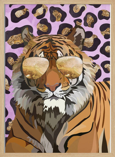 Leopard Print Tiger Pink - Stretched Canvas, Poster or Fine Art Print I Heart Wall Art