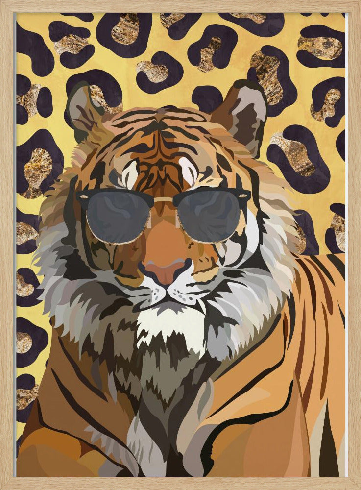 Leopard Print Tiger Yellow - Stretched Canvas, Poster or Fine Art Print I Heart Wall Art