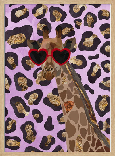 Leopard Print Giraffe Pink - Stretched Canvas, Poster or Fine Art Print I Heart Wall Art