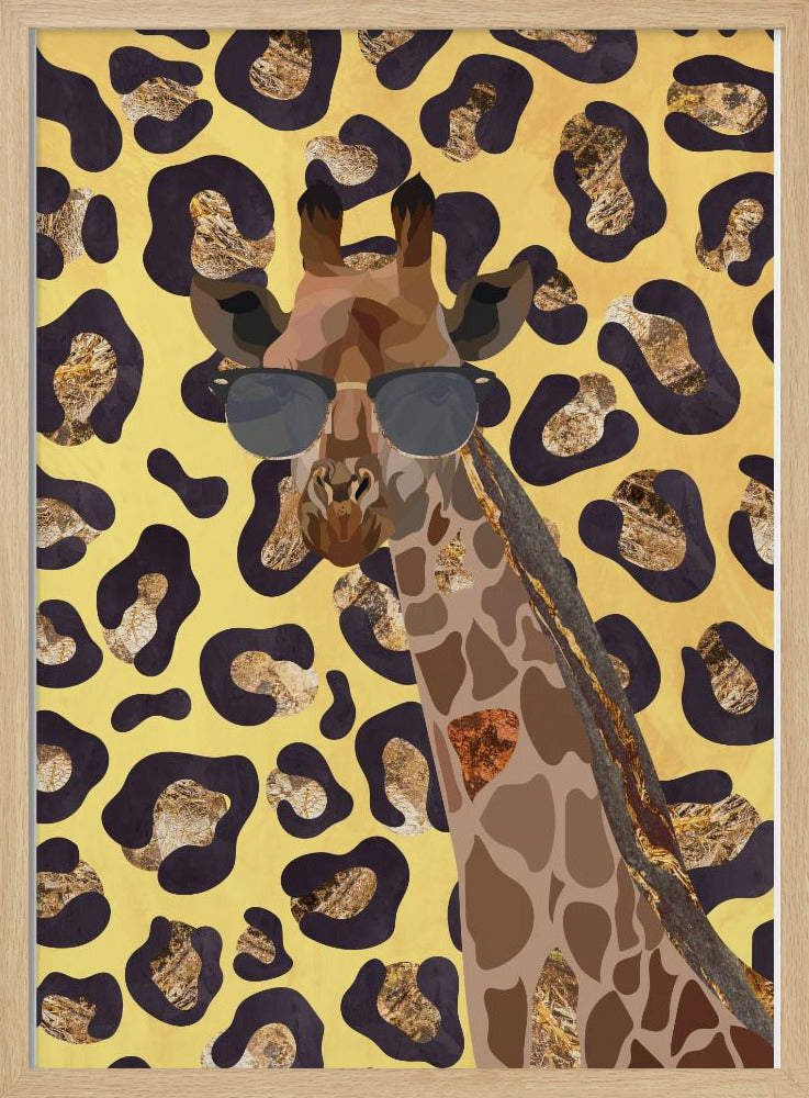Leopard Print Giraffe Yellow - Stretched Canvas, Poster or Fine Art Print I Heart Wall Art