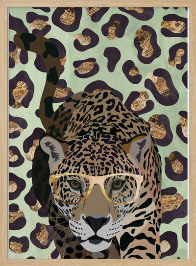 Leopard Print Jag Green - Stretched Canvas, Poster or Fine Art Print I Heart Wall Art