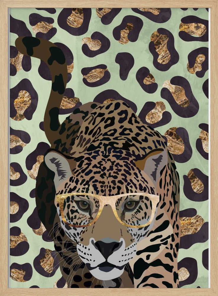 Leopard Print Jag Green - Stretched Canvas, Poster or Fine Art Print I Heart Wall Art
