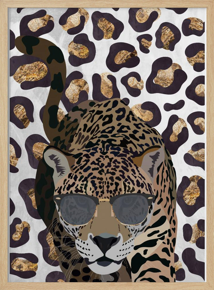 Leopard Print Jaguar Grey - Stretched Canvas, Poster or Fine Art Print I Heart Wall Art