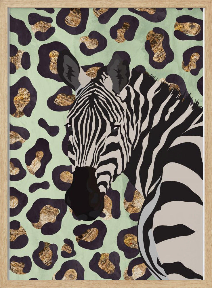 Leopard Print Zebra Green - Stretched Canvas, Poster or Fine Art Print I Heart Wall Art