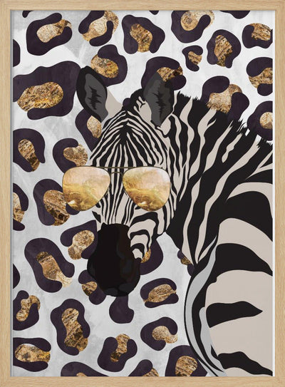 Leopard Print Zebra Grey - Stretched Canvas, Poster or Fine Art Print I Heart Wall Art