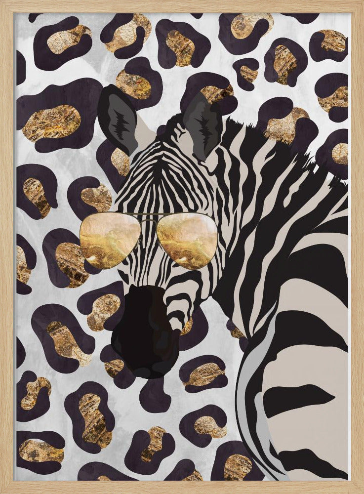 Leopard Print Zebra Grey - Stretched Canvas, Poster or Fine Art Print I Heart Wall Art