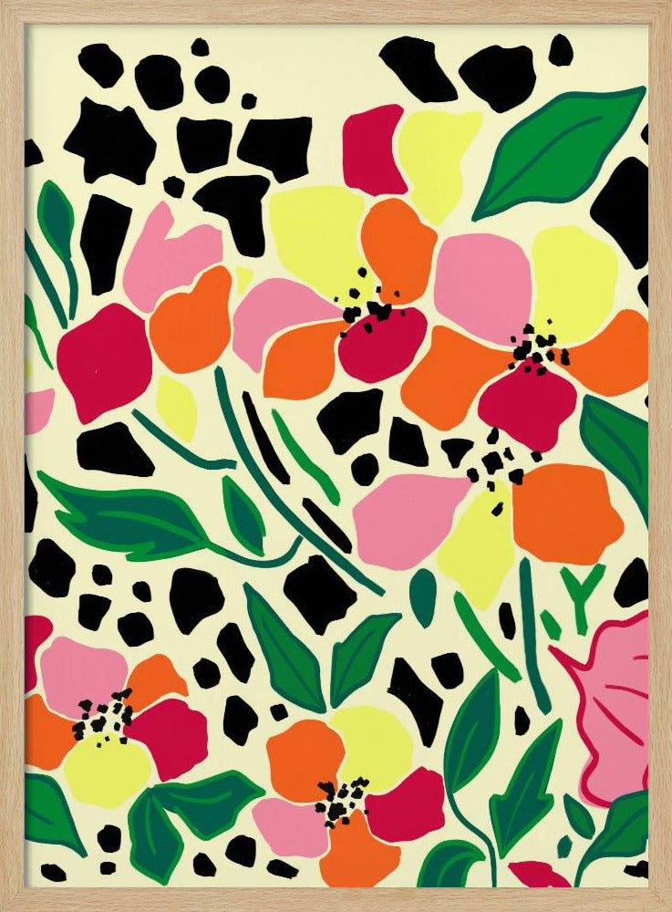 Tropical Garden Dots - Stretched Canvas, Poster or Fine Art Print I Heart Wall Art