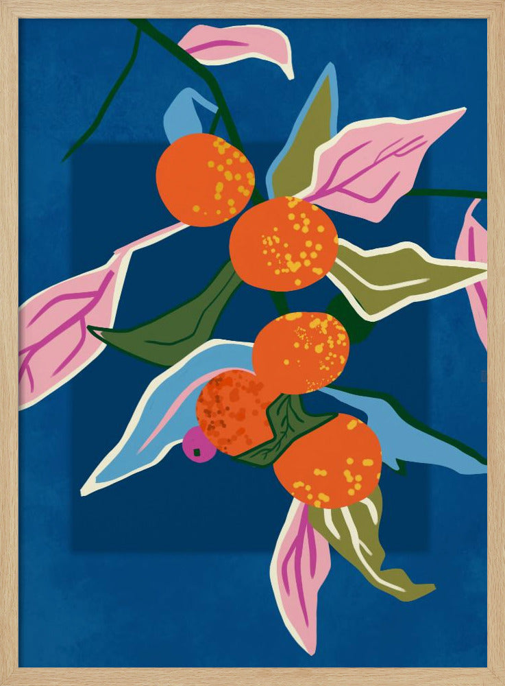 Lush Orange Botanicals - Stretched Canvas, Poster or Fine Art Print I Heart Wall Art