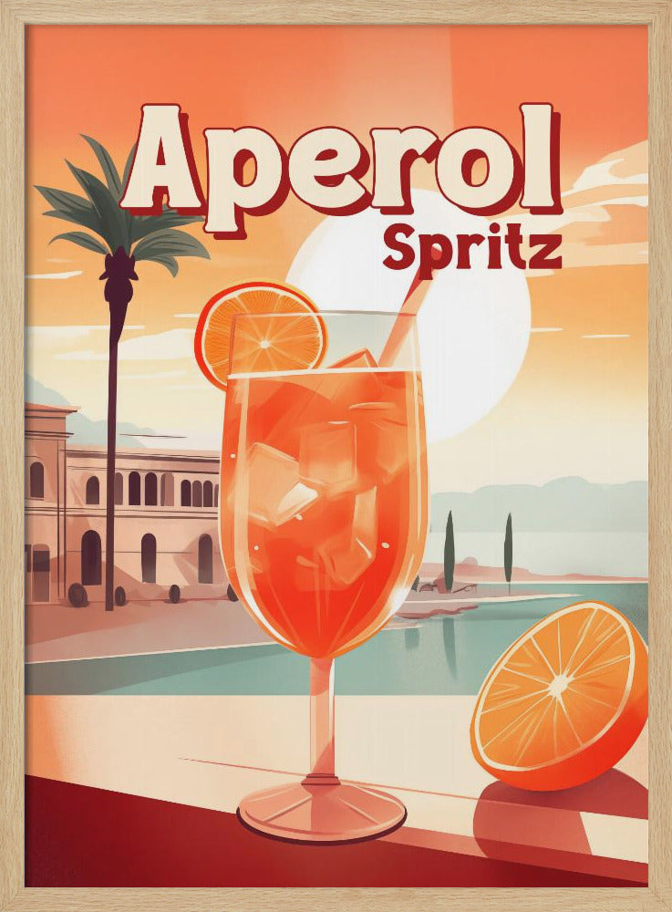 Aperol Spritz Tropical - Stretched Canvas, Poster or Fine Art Print I Heart Wall Art