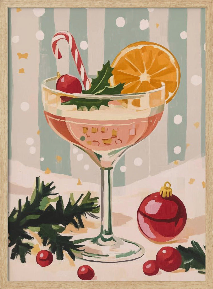 Christmas Cocktail - Stretched Canvas, Poster or Fine Art Print I Heart Wall Art