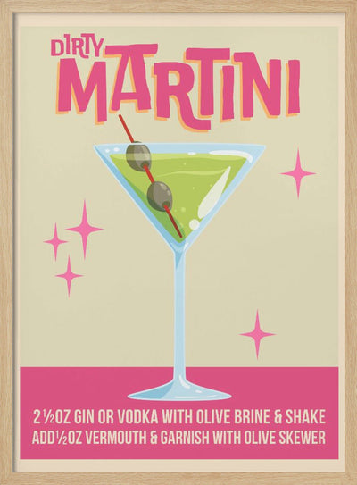 Dirty Martini Cocktail 01.png - Stretched Canvas, Poster or Fine Art Print I Heart Wall Art