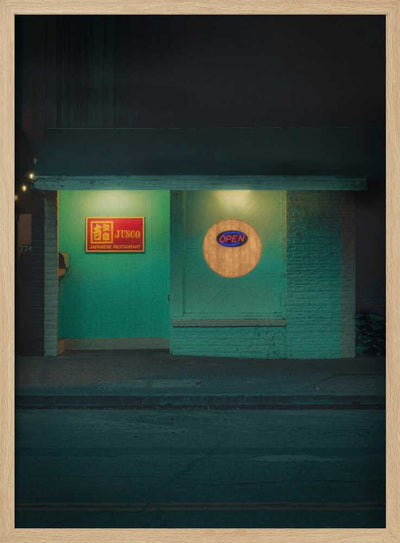 Japanese Sushi Restaurant At Night - Stretched Canvas, Poster or Fine Art Print I Heart Wall Art