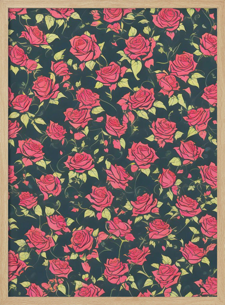 Romantic Rose Garden - Stretched Canvas, Poster or Fine Art Print I Heart Wall Art