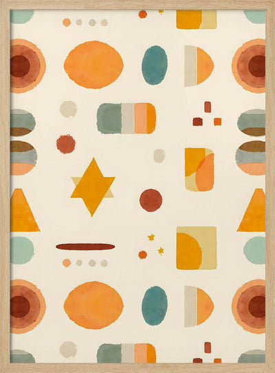 Pastel Minimalist Watercolor Shapes - Stretched Canvas, Poster or Fine Art Print I Heart Wall Art