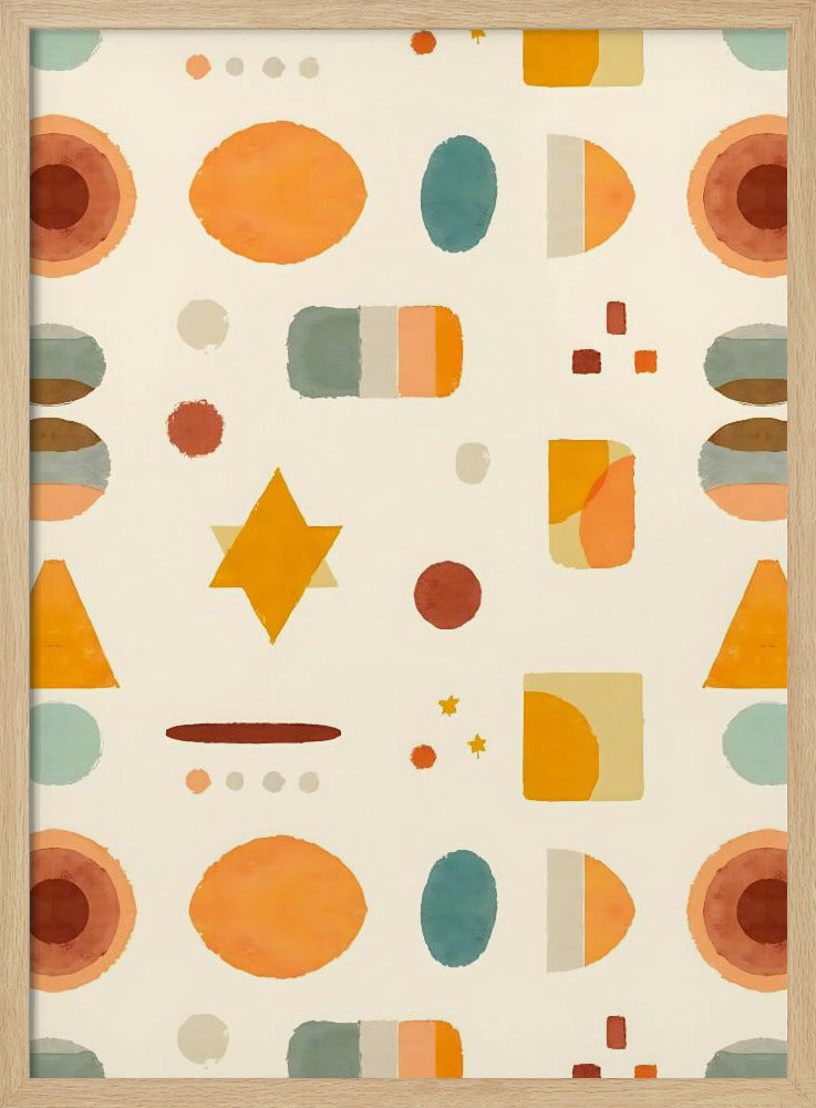 Pastel Minimalist Watercolor Shapes - Stretched Canvas, Poster or Fine Art Print I Heart Wall Art