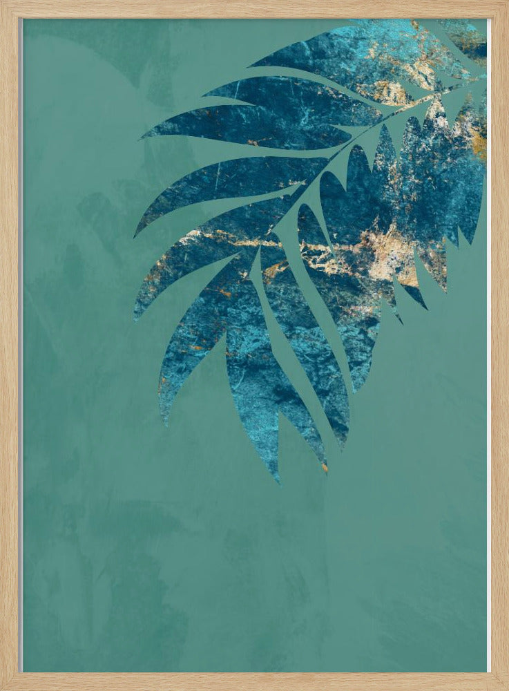 Turquoise palm - Stretched Canvas, Poster or Fine Art Print I Heart Wall Art