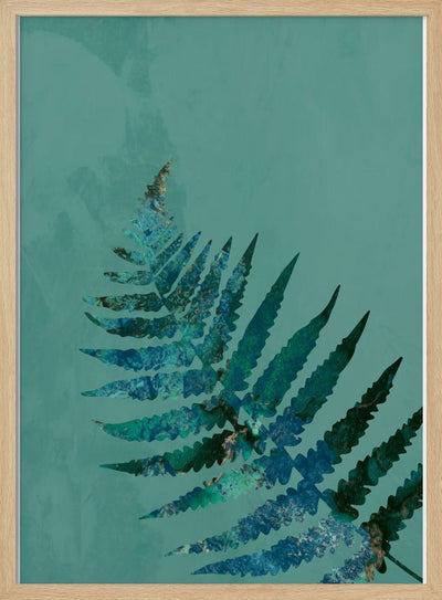 Teal Fern - Stretched Canvas, Poster or Fine Art Print I Heart Wall Art