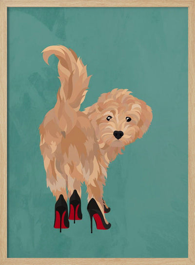 Cockapoo in heels - Stretched Canvas, Poster or Fine Art Print I Heart Wall Art