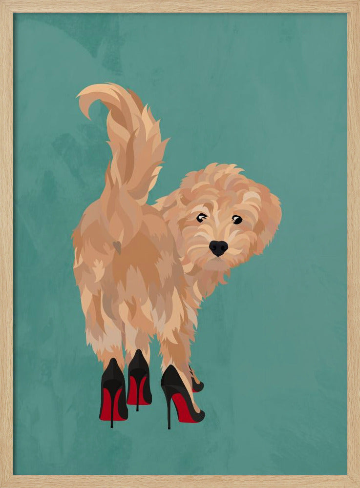 Cockapoo in heels - Stretched Canvas, Poster or Fine Art Print I Heart Wall Art