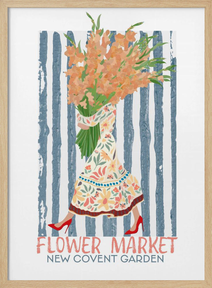 Flower Market New Covent Garden - Stretched Canvas, Poster or Fine Art Print I Heart Wall Art