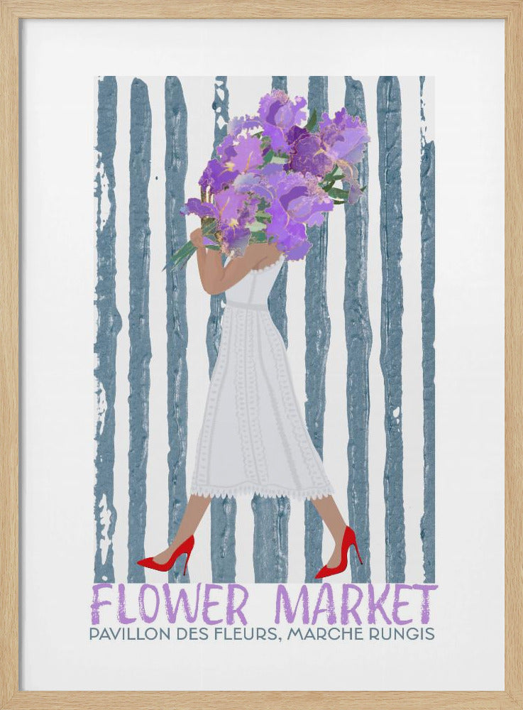 Flower Market Marche Rungis - Stretched Canvas, Poster or Fine Art Print I Heart Wall Art