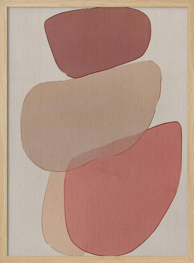 Translucent Shapes in Soft Pinks and Reds - Stretched Canvas, Poster or Fine Art Print I Heart Wall Art