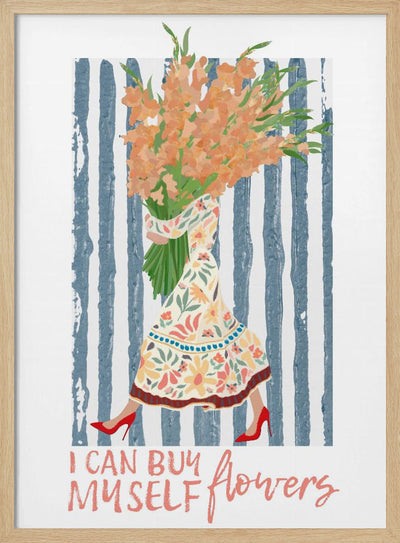 I Can Buy Myself Orange Flowers - Stretched Canvas, Poster or Fine Art Print I Heart Wall Art