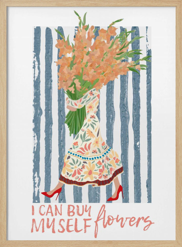 I Can Buy Myself Orange Flowers - Stretched Canvas, Poster or Fine Art Print I Heart Wall Art