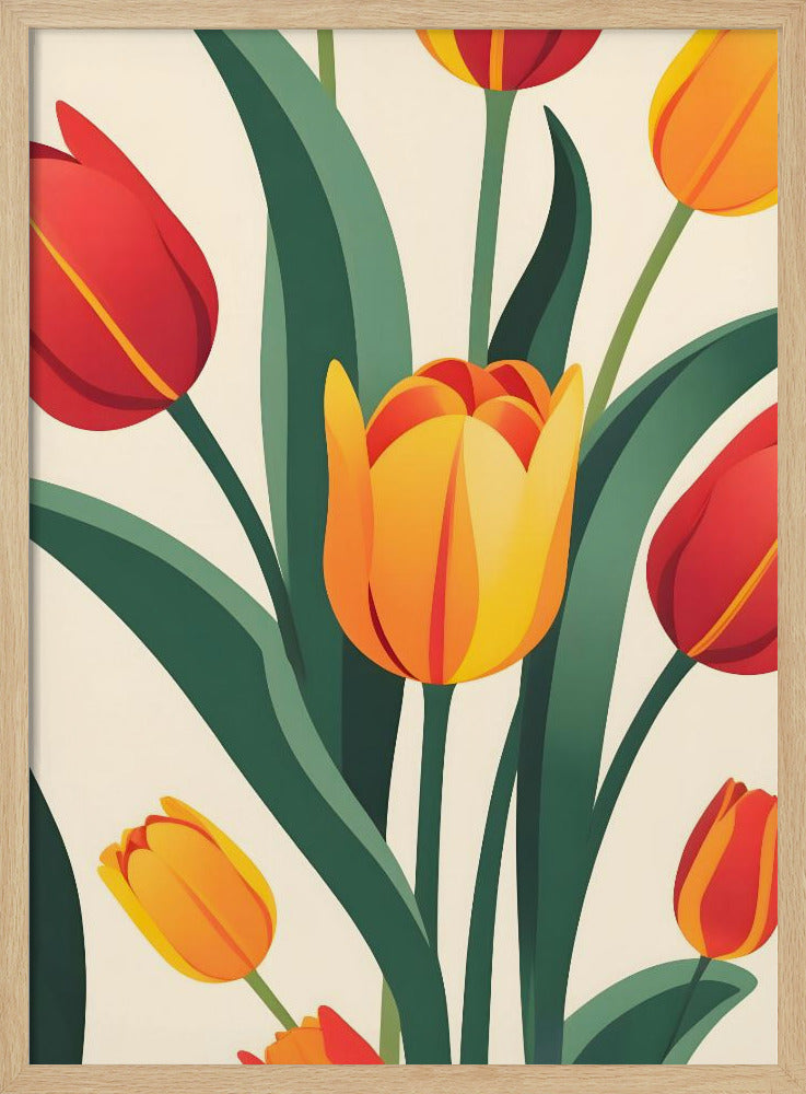 Bold Tulip Illustration - Stretched Canvas, Poster or Fine Art Print I Heart Wall Art