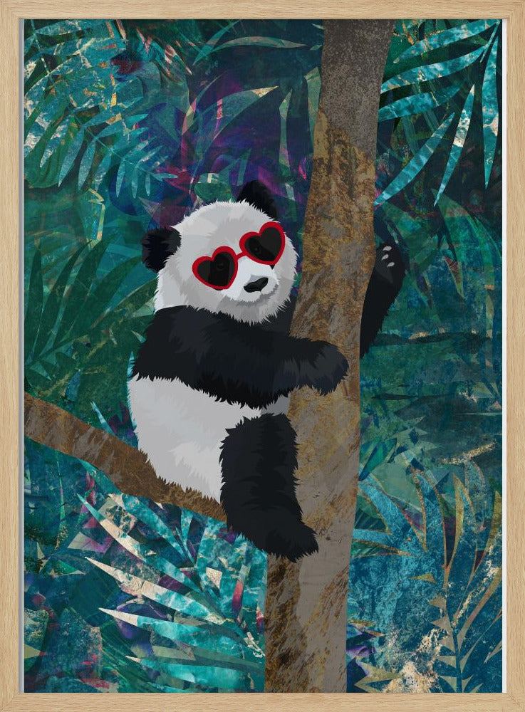 Jungle Panda - Stretched Canvas, Poster or Fine Art Print I Heart Wall Art