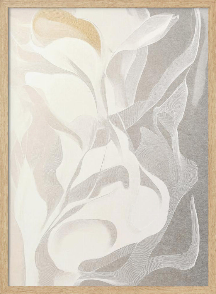 Swirling White and Gray Lines - Stretched Canvas, Poster or Fine Art Print I Heart Wall Art