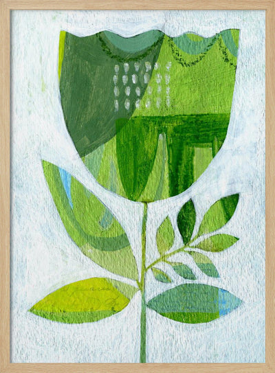 Abstract Tulip Green - Stretched Canvas, Poster or Fine Art Print I Heart Wall Art