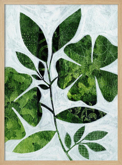 Abstract Green Floral - Stretched Canvas, Poster or Fine Art Print I Heart Wall Art