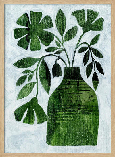 Abstract Green Floral - Stretched Canvas, Poster or Fine Art Print I Heart Wall Art