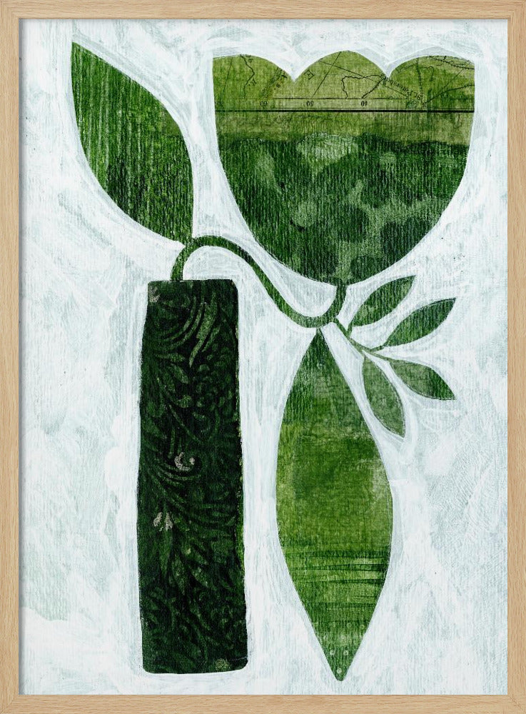 Abstract Green Tulip - Stretched Canvas, Poster or Fine Art Print I Heart Wall Art