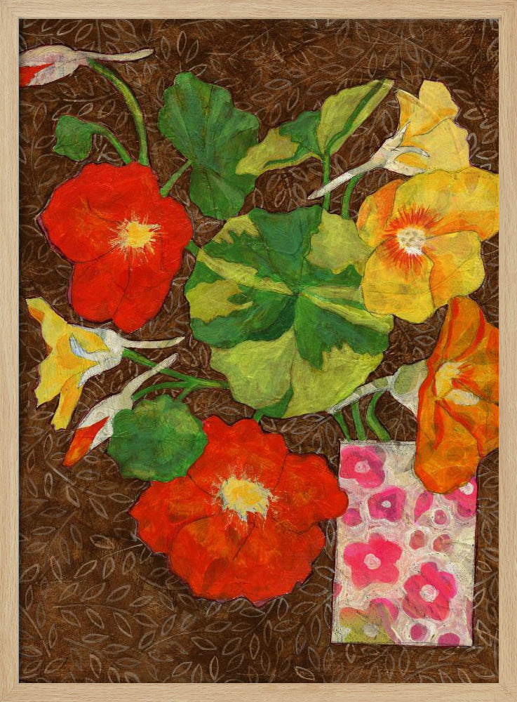 Colorful Nasturtium Flowers - Stretched Canvas, Poster or Fine Art Print I Heart Wall Art