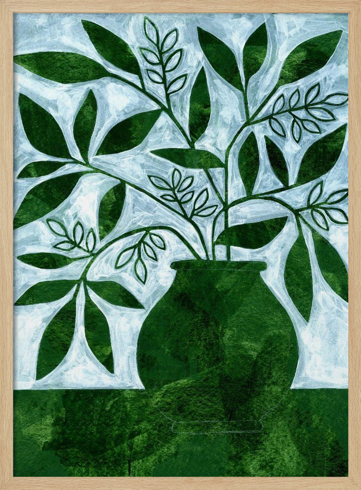 Green Leaves Still Life - Stretched Canvas, Poster or Fine Art Print I Heart Wall Art